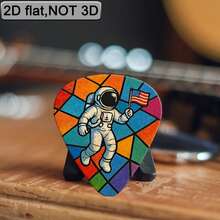 6pcs 2D Flat Printed Color-Block Glass Pattern Astronaut Holding USA Flag Theme Guitar Picks, Thin Smooth Wear-Resistant Musical Instrument Picks, Compatible With Acoustic/Electric Guitar Bass, For Beginners Musicians Practice Rock Performance Collection Holiday Memorial Gift - Multicolor - View 10