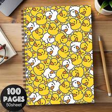 Cute Yellow Duck Puzzle Cover Spiral Notebook High-Quality Inner Pages Ideal Gift For Friends Exquisite Study And Office Supplies Durable Spiral Binding, Pen Not Included - One Book (50 Pages, 100 Pages) - View 10