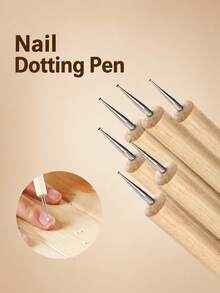Set di 5 pezzi di strumenti per arte di unghie a puntini, strumenti a doppia estremità per puntini, pennelli per arte di unghie, set di strumenti per arte di unghie a punta, strumenti per puntini a punta sferica, adatti per pittura su rocce, modellazione in argilla, arte in rilievo, mandala, strumenti per design di arte di unghie, forniture per arte di unghie - Castano - Visualizzare 8