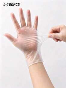 100pcs Disposable Gloves, Super Durable, Made Of TPE Material, Suitable For Food Handling, Baking, Cleaning Protection, Kitchen, Pet Care, Hair Salon And Home Cleaning. Note: These Gloves Are Packaged In Bags To Prevent Damage During Transportation. - Transparent - View 12