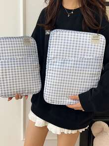 Funda de portátil de lujo minimalista de unicolor, bolsa de almacenamiento para portátil y tableta de varios tamaños, bolsa para computadora - Azul - Ver 7