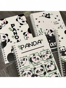 1本可愛熊貓螺旋筆記本 動物與卡通主題 可撕頁 60頁 適合學校與辦公室 2025/2026筆記本（隨機顏色）文具用品 - A - 查看 7