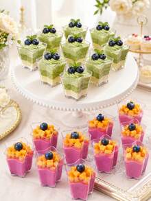 10PCS Star-Shaped Transparent Dessert Cups, Reusable Mousse Pudding Cups For Wedding Dessert Table, Birthday Party, Holiday Gathering, Summer Outdoor Party, Celebration - Multicolor - View 7