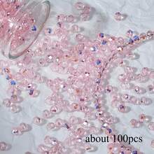 Approx. 100pcs DIY Jewelry Making Beads, Aurora Iridescent Faceted Round Beads, Shiny AB Color, Mixed Color Mini Beads, For Bracelets, Necklaces, Earrings Handmade Accessories - Multicolor - View 13