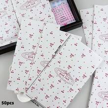 50pcs 4.3x7.9 Inch Party Holiday Packaging Bags, Gift Wrapping Paper Bags, Including Holiday Gift Paper Bags, English Letter Gift Wrapping Bags, Red Cherry Pattern Packaging Paper Bags, High-End Decorative Packaging Paper Bags, Accessory Small Gift Paper Bags, Party Gift Wrapping Bags And Creative DIY Craft Decorative Gift Paper Bags, Suitable For Holiday, Wedding, Birthday Gift Bags And Gift Wrapping Paper Bags - Gift Bags - View 6