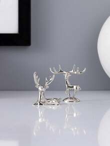 2pcs Plastic Deer Shaped Decor, Suitable For Home Decor, Living Room, Bedroom, Study, Wedding Occasions, Holiday Decoration, Also Best Holiday Gift, Can Also Be Used For Display Shelf Decoration And Halloween Gift - B - View 5