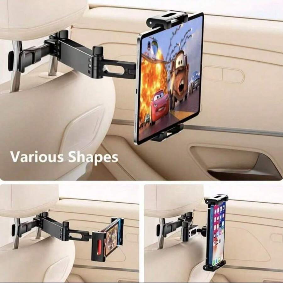 Giá đỡ máy tính bảng xoay 360° gắn tựa đầu ô tô, giá đỡ điện thoại cho ghế sau, giá đỡ máy tính bảng ghế sau ô tô, giá đỡ điện thoại lý tưởng cho hành khách phía sau, hoàn hảo cho du lịch và những chuyến đi đường dài - A - Xem 1