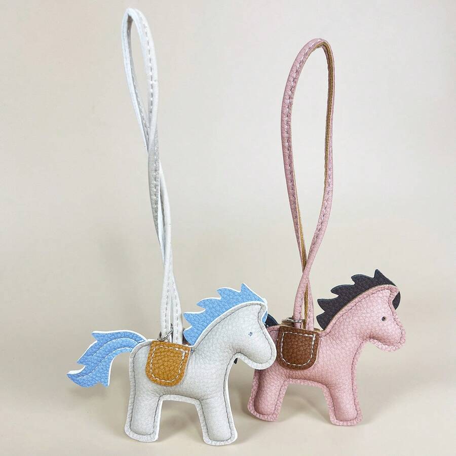 JRESSIAL breloque de sac en cuir Lucky Zodiac Pony, pendentif de l'année du cheval de la prospérité, ornement suspendu de voiture de style chinois, accessoire de sac pour femmes, cadeau - Multicolore - Voir 1