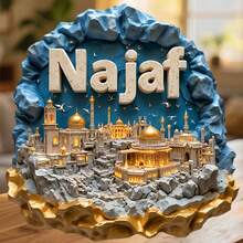 Najaf 金色圓頂與尖塔在永恆之石中升起 磁鐵飾品 每一次祈禱都開闢通往天堂之路 適用於家中所有金屬表面 - A - 查看 6