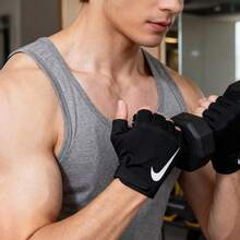 Nike Men's Half-Finger Fitness Gloves, Anti-Slip, Training, Professional Sports Fitness Hand Protection, Anti-Callus - Black - View 3