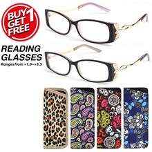 2Pcs Fashionable Small Frame Rectangular Reading Glasses, Unique Metal Butterfly Shaped Temple Design, With High-Quality Metal Hinges, Suitable For Women's Daily Reading Wear, Comes With High-Quality Glasses Storage Bag - White - View 3
