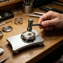 2pcs Set, Stainless Steel Solid Bench Vise And Metal Hammer Set, Precision Mirror Polished Jewelry Shaping Stamping Tools, Heavy Duty Watch Repair Equipment - Steel Color - View 4