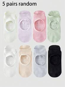 1/2/4/6/8 Pairs Breathable Mesh Yoga Pilates Non-Slip Socks, Ankle Socks For Women, Pure Cotton Sports Boat Socks - Multicolor - View 35