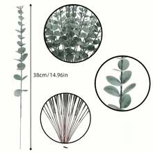 Artificial Eucalyptus Dried Flower Bouquet, Faux Money Tree Eucalyptus Leaves With Foliage Floral Decoration, Suitable For Wedding Decor, Home Vase Arrangement, Wedding Party Decoration, DIY Bouquet Packaging Accessories - Single Eucalyptus Leaf - View 9