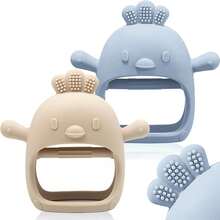 2PCS/Set Baby Chick Teether, Hand-Grip Teething Toy, Glove Teether Easy To Hold, Suitable For Infants 0+ - Multicolor - View 3