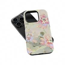 Pastel Lotus Floral Phone Case Compatible With IPhone 17 16 15 14 Pro Max Plus 13 12 11 - Green - View 4