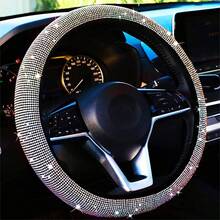 1pc Rhinestone Car Steering Wheel Cover, Bling Diamond Steering Wheel Wrap, No Inner Ring Car Interior Accessories For Women - Steering Wheel Cover - View 14