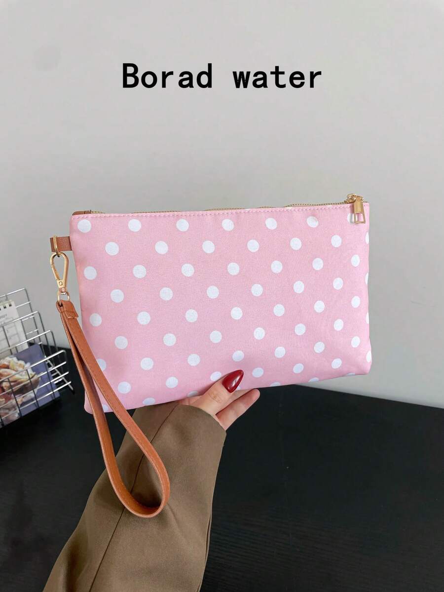 Spring/Summer New Versatile Handbag, Polka Dot Pattern, Women's Fashion Multi-Purpose Hand-Carried Straw Woven Colorful Envelope Bag