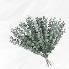 Artificial Eucalyptus Dried Flower Bouquet, Faux Money Tree Eucalyptus Leaves With Foliage Floral Decoration, Suitable For Wedding Decor, Home Vase Arrangement, Wedding Party Decoration, DIY Bouquet Packaging Accessories - Single Eucalyptus Leaf - View 1