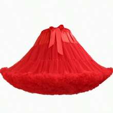 55cm White Black Red Cosplay Wedding Party Tulle Skirt Petticoat Rockabilly Swing Skirt - Multicolor - View 2