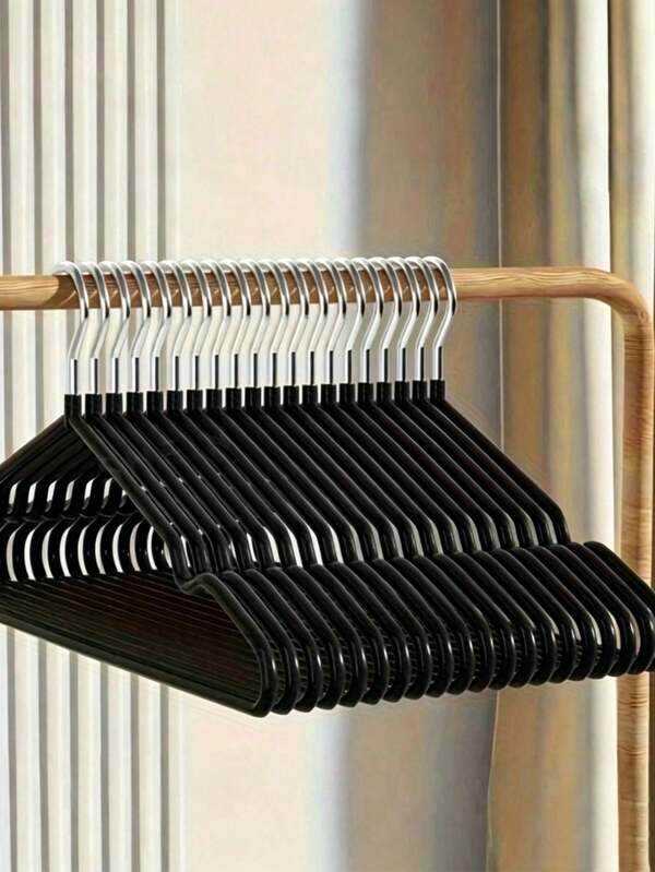 15.75"X7.87" Non-Slip Thickened Hangers, Black Non-Slip Thickened Hangers, Bedroom Supplies, Storage Supplies, High-Quality Durable Bedroom And Closet Storage Solutions - Easy Hanging, Space-Saving Design, Perfect Choice For Life