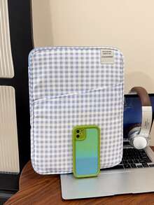 Funda de portátil de lujo minimalista de unicolor, bolsa de almacenamiento para portátil y tableta de varios tamaños, bolsa para computadora - Azul - Ver 3