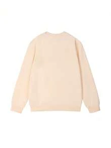 Teen Girl Casual Fun Print Crew Neck Long Sleeve Sweatshirt Autumn/Winter Top - Apricot - View 6
