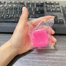 1 Nee Don Nice Cube Multi-Function Stress Relief Toy Soft Rubber Cube, Large Ice Cube Maltose Shape, TPR Material Super Soft And Squeezable, Adult Sensory Stress Relief Toy, Fun Gift, Birthday Gift, Easter Gift, Party Favor - Multicolor - View 12
