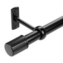 Matte Black Curtain Rods For Windows 48 To 84 Inch, Adjustable Heavy Duty 1" Diameter Curtain Rod With Modern Solid Metal Finials For Outdoor Farmhouse Bedroom Kitchen Living Room - Black - View 1