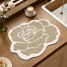 Kitchen Dish Drying Mat, Absorbent Table Mat, Countertop Dish Mat, No-Wash Table Mat, Bowl And Plate Drying Mat - Beige Flowers - View 10