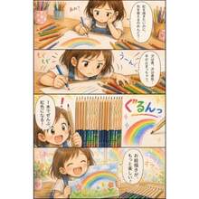 fogman 色鉛筆 カラフル レインボー 虹色 赤 黄 青 緑 かわいい 4色芯 20本セット - 写真の通り - チェックする 3