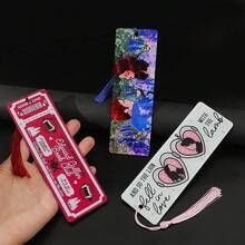 Movie-Inspired Velvet Tassel Bookmark, Vampire And Werewolf Pattern, Oil Painting And Movie Ticket Stub Design Page Clip, Unique Collectible Gift For Horror Movie Fans - C - View 1