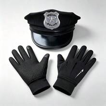 2件組：男士水手帽與女士軍警帽，萬聖節服裝配件，藍色帽子附刺繡字母與星星 - 彩色 - 查看 10