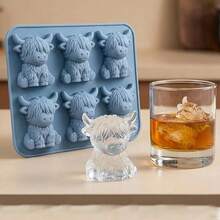 6pcs Mini Highland Cow Silicone Ice Trays, Cute 3D Ice Molds, Reusable And Easy To Release, Suitable For Drinks, Baking, Parties And Gifts, Kitchen Essential - Multicolor - View 11