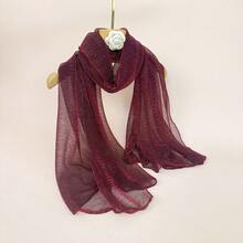 Solid Color Casual Polyester Fiber (Polyester) All-Season Scarf Suitable For Daily Wear - Blue - View 8