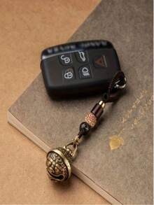 2pcs Brass Lion Bell Pendant, Men's, Exquisite Vintage Keychain, Eye-Catching Outdoor Accessory, Perfect Gift For Men - Multicolor - View 5