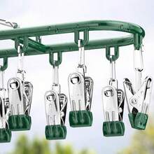 Simple Stainless Steel Multi-Clip Drying Rack, Multi-Functional Windproof Drying Rack Suitable For Home And Balcony - Multicolor - View 2