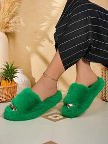 XfxfA Coppia di pantofole morbide e confortevoli, adatte per adolescenti, ideali per la vita domestica/dormitori scolastici/uso in bagno - Verde - Visualizzare 3