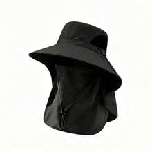 1pc 360° Full Coverage Sun Hat, Detachable Face & Neck Guard Quick Dry Bucket Hat, UV Protection Outdoor Hat, Suitable For Hiking, Fishing, Beach, Travel - and Shawls That Can Be Inserted - View 1