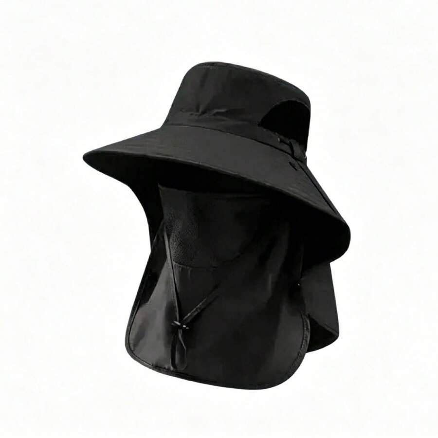 1pc 360° Full Coverage Sun Hat, Detachable Face & Neck Guard Quick Dry Bucket Hat, UV Protection Outdoor Hat, Suitable For Hiking, Fishing, Beach, Travel - and Shawls That Can Be Inserted - View 1