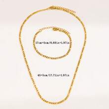 2pcs/Set 316L Stainless Steel High Quality Fashion Elegant 3:1 Bracelet & Necklace Set, Suitable For Women's Ball, Party, Gathering, Date, Gift For Friends - Bracelet and Necklace Set - View 6
