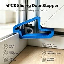 4pcs Heavy Duty Sliding Door Window Stoppers, Shock-Absorbing Anti-Collision Buffer Strips With Track Lock Design - Multiple Styles - View 1