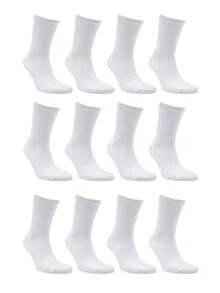 Kit 12 Pair Men's Socks Good Quality Great Long Shaft - White - View 3
