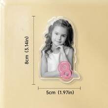1pc Custom Photo And Text Birthday Fridge Magnet,Personalized Kids Portrait Refrigerator Sticker,Custom Happy Birthday Decor Cute Pink Magnet - Multicolor - View 6