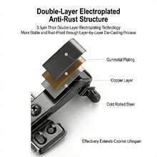 1pc Gun Gray Aluminum Frame Cabinet Door Hinge Straight Arm, Suitable For Display Cabinet And Glass Door Soft Close Damper, Metal Finish - B - View 2