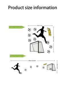 1 pièce Autocollant mural créatif et réaliste de but de football, convient pour le salon, la chambre, la salle de bain et d'autres espaces, ajoute de l'ambiance à la pièce, décoration de la maison - multicolore - Voir 4