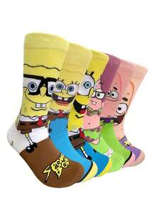 SpongeBob SquarePants 1/3/5/8/10 Pairs Kawaii Cartoon Crew Socks, Cute Novelty Character Socks, Multi-Pack (Random) - Multicolor - View 11