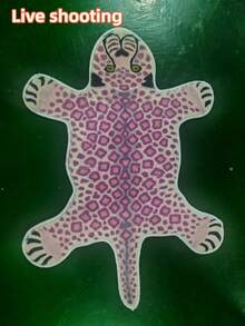 1pc Pink Purple Leopard Shaped Animal Rug - Soft, Super Absorbent, Suitable For Bedroom, Living Room Or Bathroom, Machine Washable, Bathroom Rug, Decorative Rug, Bedroom Decor, Small Rug, Carpet, Home Decor, Living Room Rug, Living Room Small Rug, Bedroom Rug, Living Room Home Decor - Multicolor - View 5