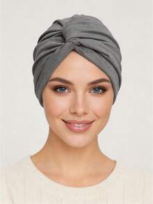 CONFLASS Solid Color Twisted Knit Headscarf, Elastic Pre-Tied Headwrap, Soft Muslim Hijab, Chemotherapy Head Cover, Women's Daily Sleep And Muslim Wear - Multicolor - View 15