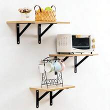 8pcs 6 Inch Shelf Brackets, Black Triangle Brackets, 150x90mm Heavy Duty Wall Mount L-Shaped Brackets With 90 Degree Triangle - A - View 11
